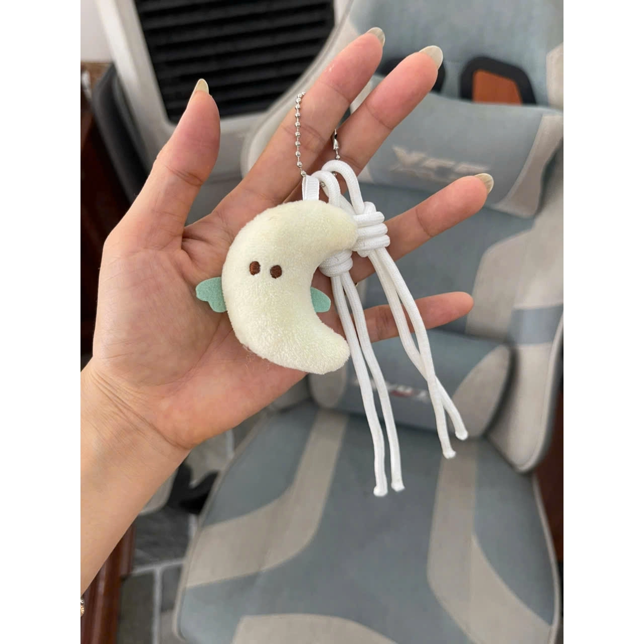 Charm Treo Túi Cunbag Hình Mặt Trăng Móc Khóa Cặp Sách Học Sinh Vải Bông Nhỏ Gọn PK048
