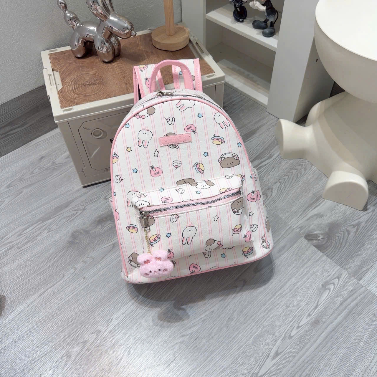 [ BACK TO SCHOOL ] [Tặng Móc Khóa] Balo Thời Trang Nữ In Hình Đáng Yêu Nhiều Ngăn Màu Sắc Pastel Dạo Phố BL392