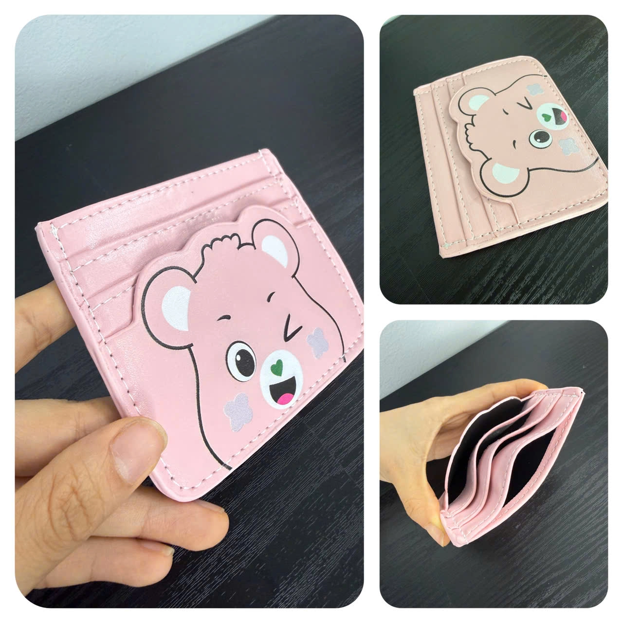 Ví Đựng Thẻ ATM Căn Cước Hình Gấu Béo Cute - Bóp Mini Cầm Tay Nhiều Ngăn CUN475