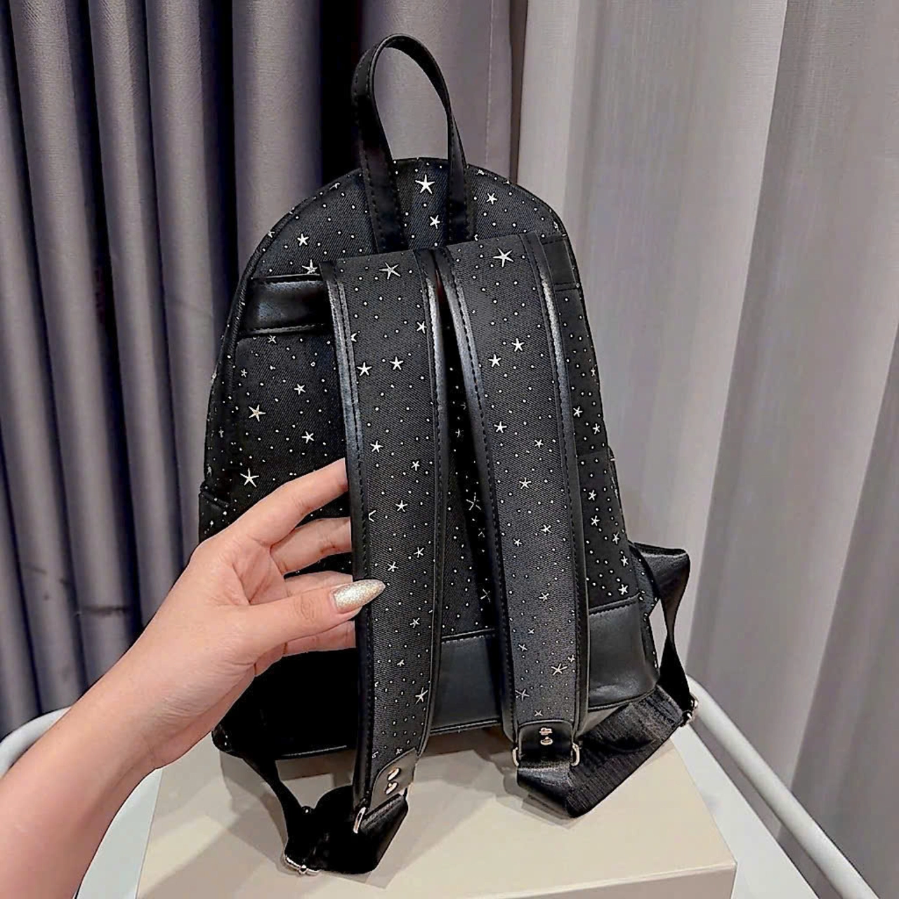 [ BACK TO SCHOOL ]- {Kèm Móc Gấu} BaLô Họa Tiết Dải Ngân Hà Nhỏ Gọn Đi Chơi Phối Bông Xù Cute BL415