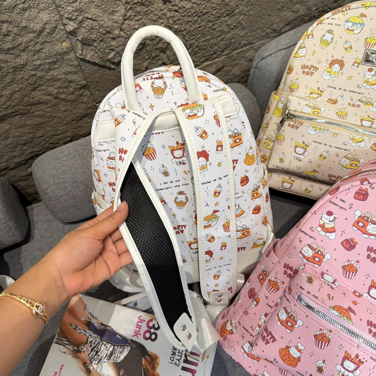 [ BACK TO SCHOOL ] Balo Thời Trang Nữ Cunbag Họa Tiết Chibi Đáng Yêu Balo Đeo Vai Nhiều Ngăn Màu Pastel Đi Chơi BL438