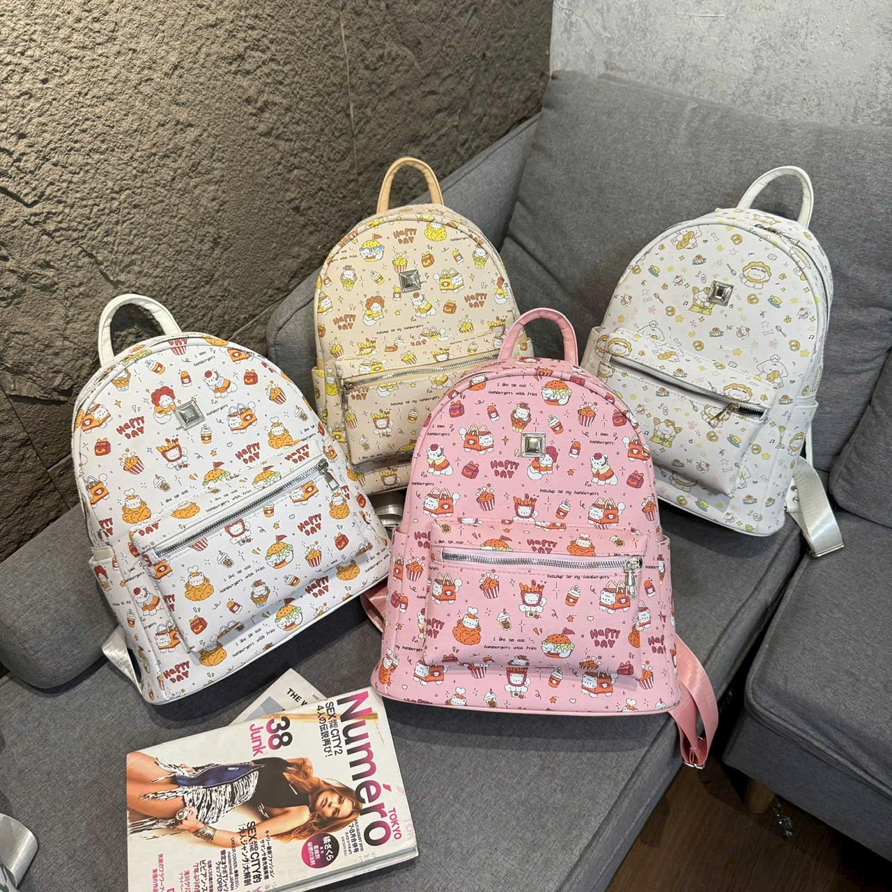 [ BACK TO SCHOOL ] Balo Thời Trang Nữ Cunbag Họa Tiết Chibi Đáng Yêu Balo Đeo Vai Nhiều Ngăn Màu Pastel Đi Chơi BL438