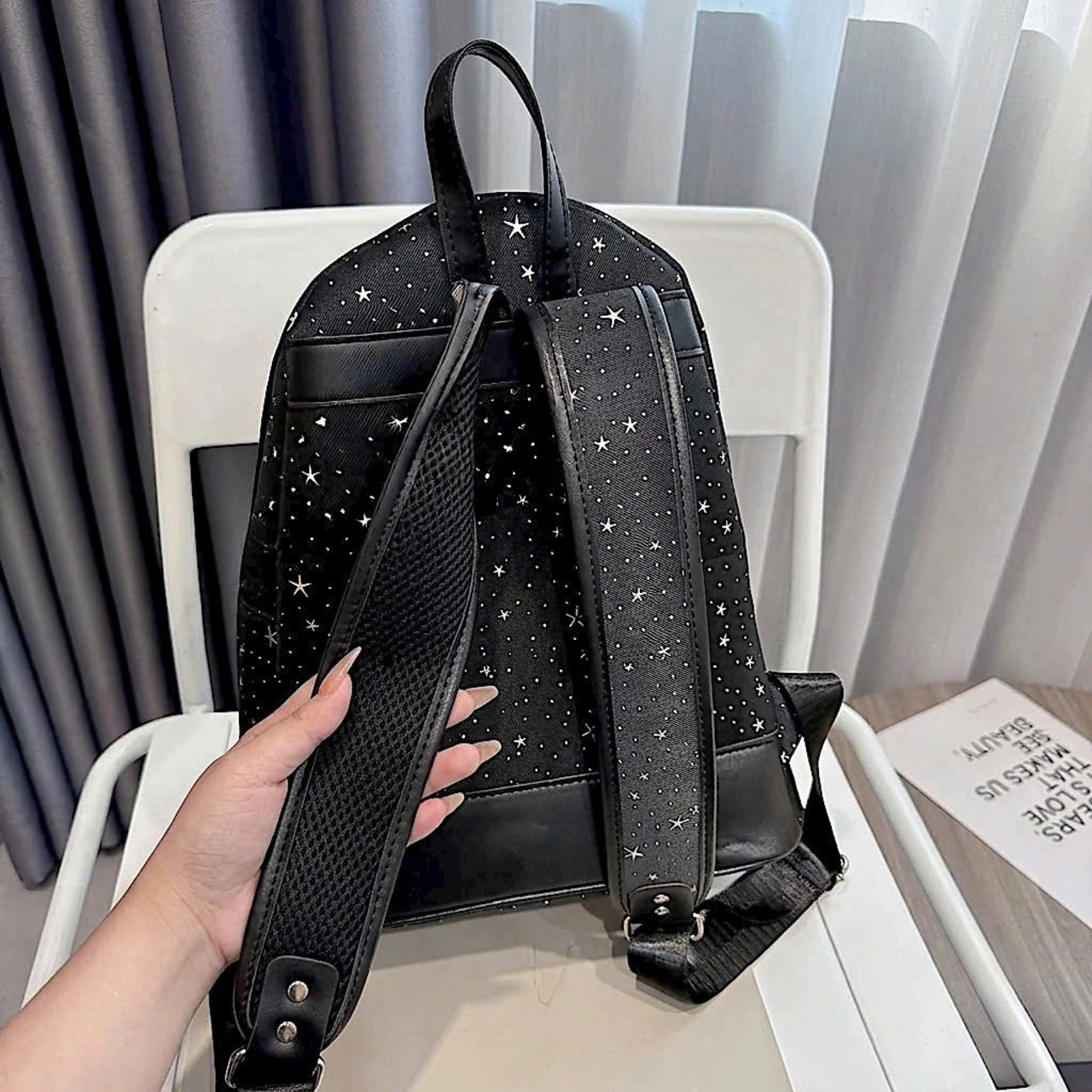 [ BACK TO SCHOOL ]- {Kèm Móc Gấu} BaLô Họa Tiết Dải Ngân Hà Nhỏ Gọn Đi Chơi Phối Bông Xù Cute BL415