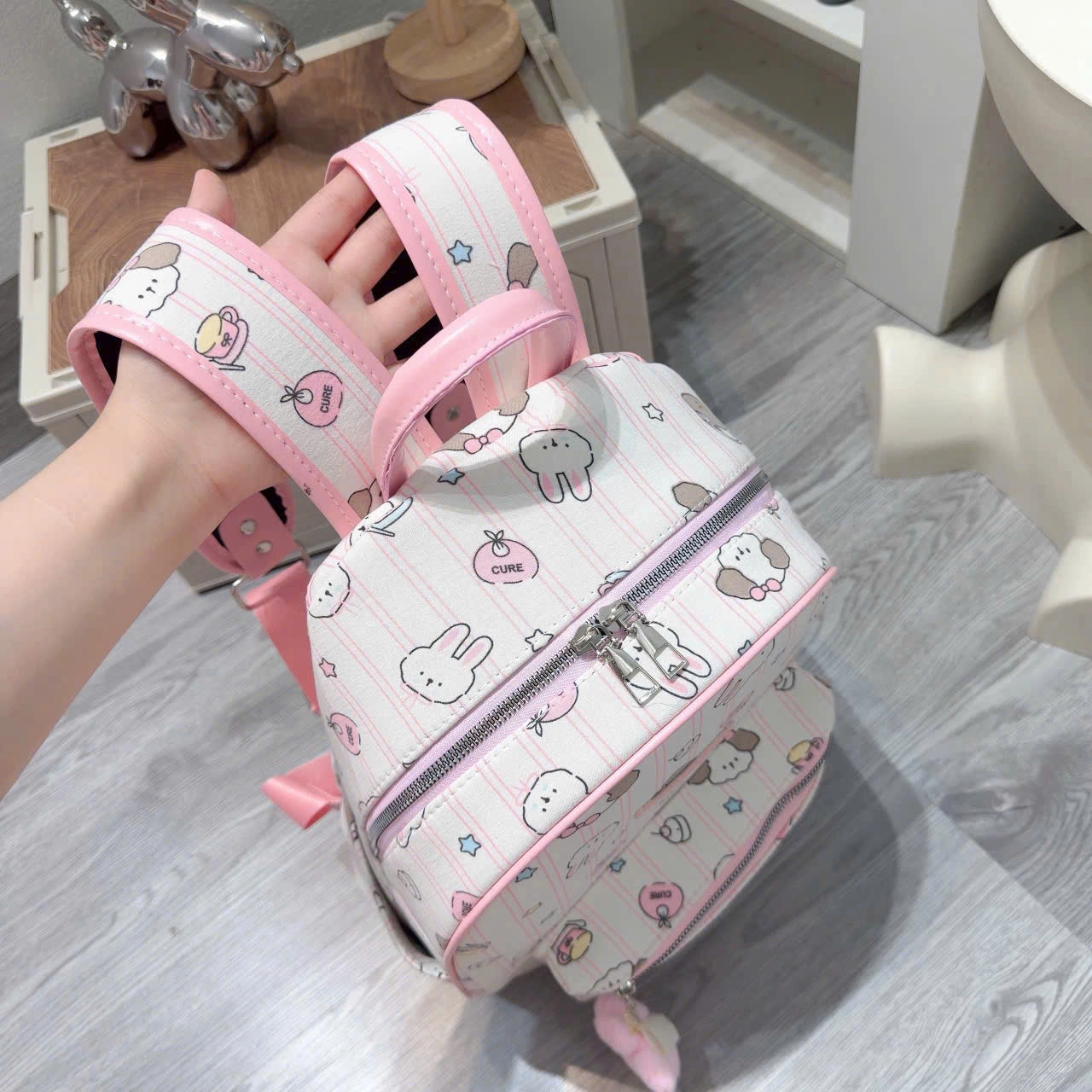 [ BACK TO SCHOOL ] [Tặng Móc Khóa] Balo Thời Trang Nữ In Hình Đáng Yêu Nhiều Ngăn Màu Sắc Pastel Dạo Phố BL392
