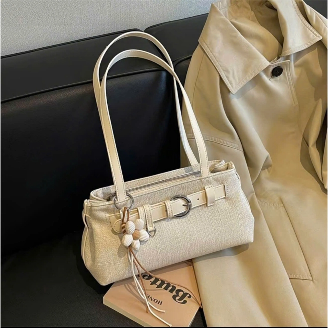 (Tặng Charm Hoa) Túi Xách Nữ Cunbag Mẫu Mới Thắt Đai Khóa Tròn Da Mềm Cá Tính CUN625
