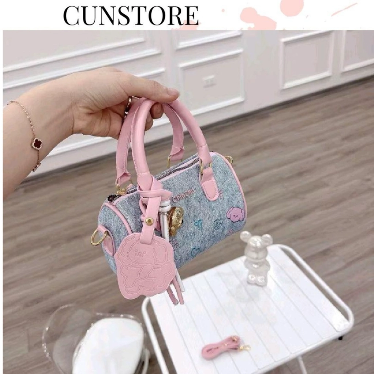 (Tặng Móc) Túi Xách Nữ Cunbag Dáng Trống Chio  Đeo Chéo Dễ Thương  CUN789