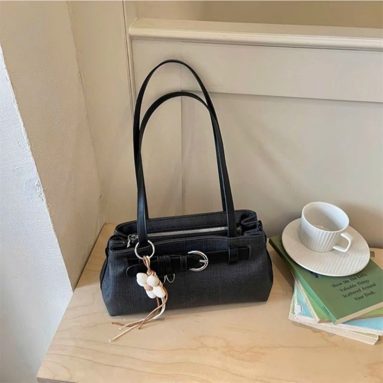 (Tặng Charm Hoa) Túi Xách Nữ Cunbag Mẫu Mới Thắt Đai Khóa Tròn Da Mềm Cá Tính CUN625