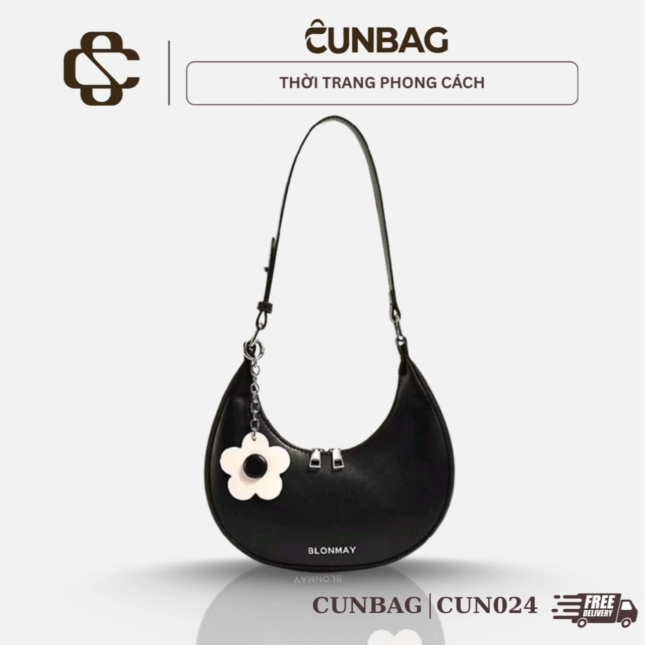 [ Xả Lỗ ] Túi Xách Nữ Cunstore Đeo Chéo Nữ 2024 New Phong Cách Hàng Quốc Bag Da Kem CUN026
