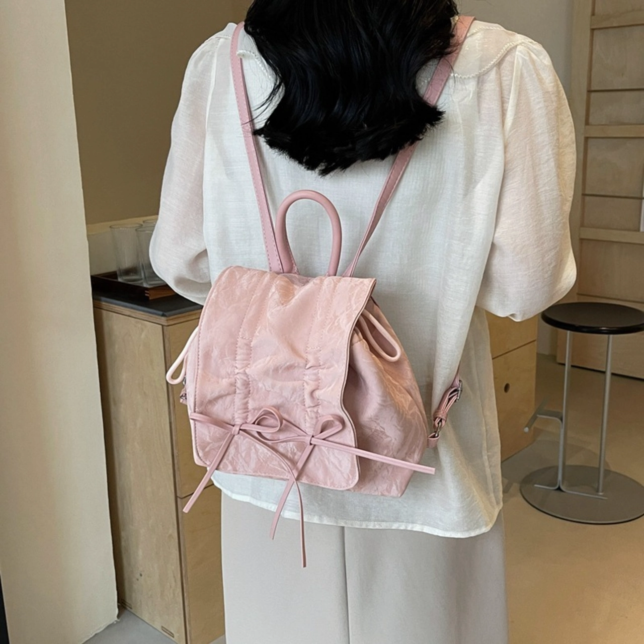 [ BACK TO SCHOOL ] Balo Cunbag Cầm Tay Đeo Vai Dây Rút Nơ Xinh Cute Đáng Yêu  CUN083