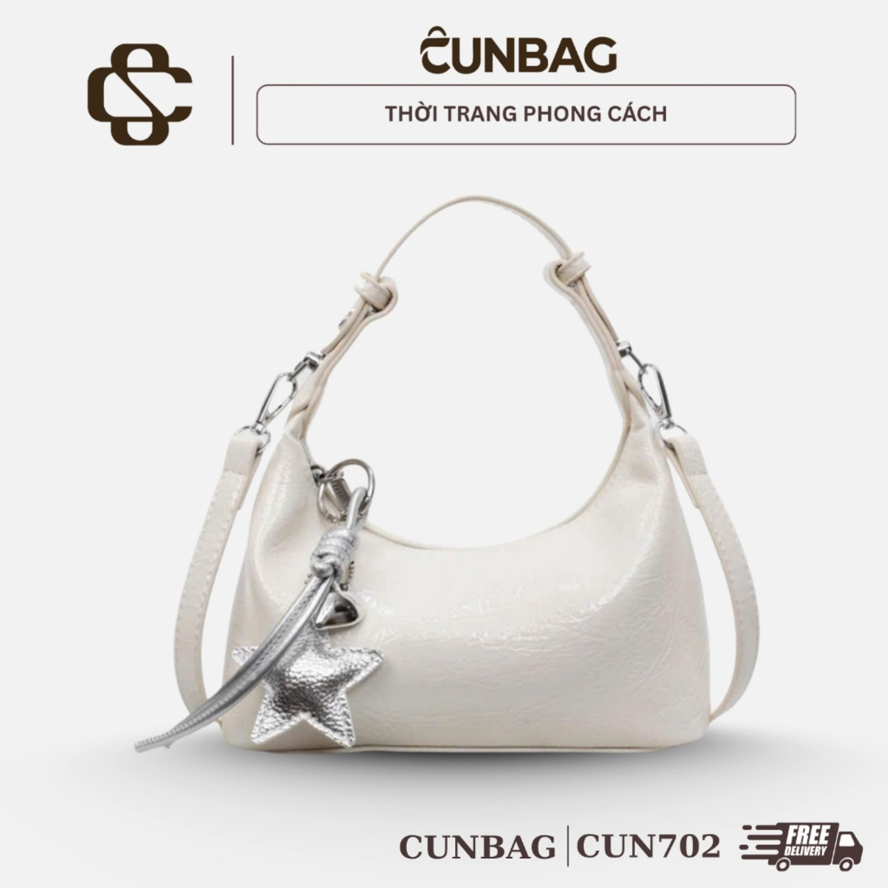 (Tặng Charm Sao) Túi Xách Nữ Tặng Kèm Móc Sao Phong Cách Hàn Quốc Dẹp CUN702