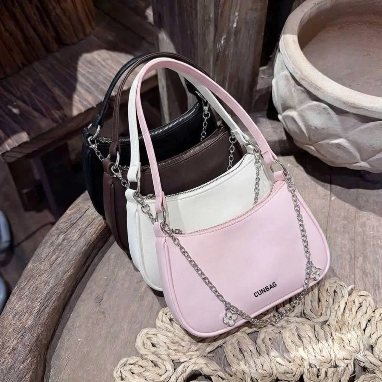 Túi Xách Nữ Cunbag Dáng Thuyền Hàn Quốc Túi Đeo Vai Da PU Cao Cấp Mẫu Mới Đi Hẹn Hò Chụp Ảnh CUN281
