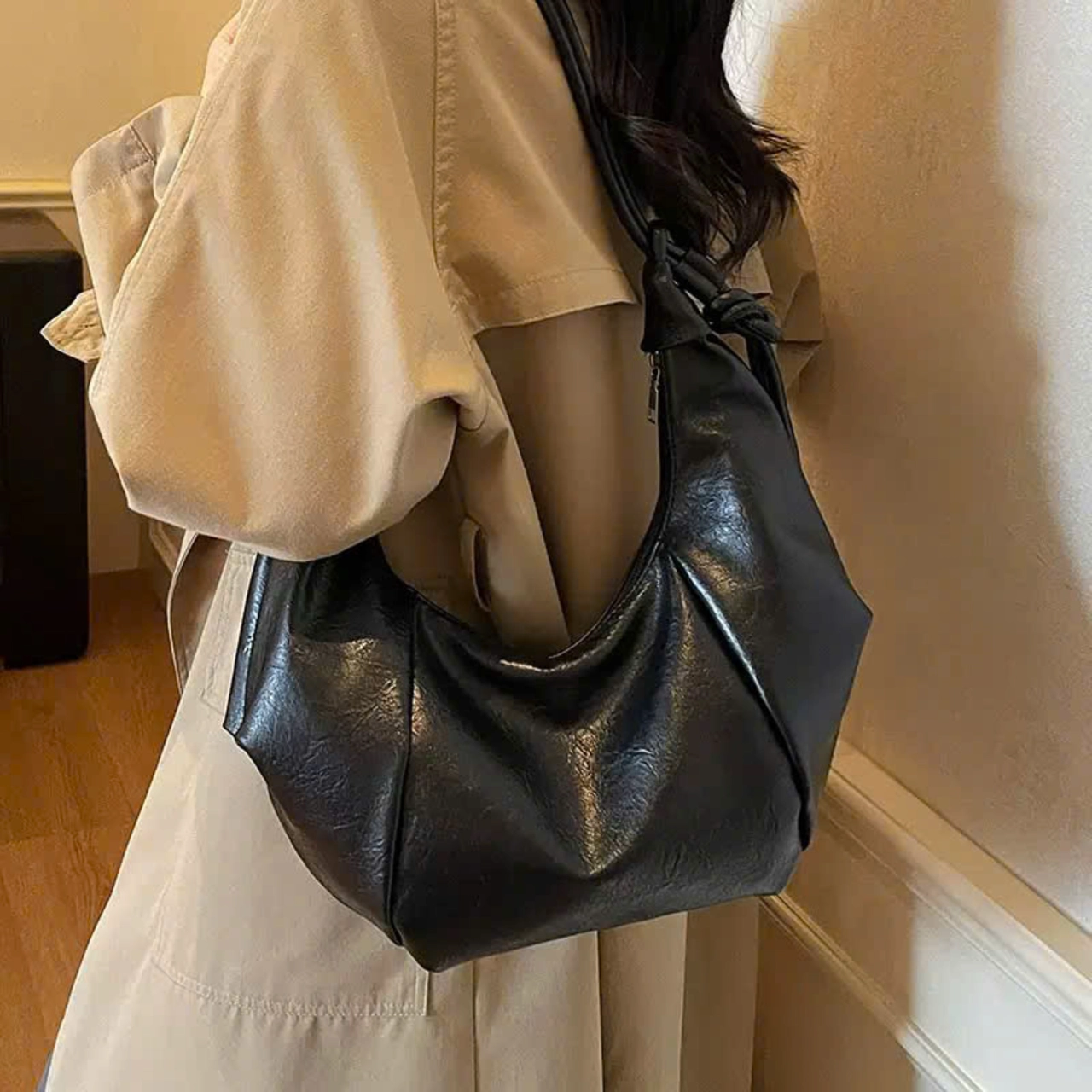 [Tặng Charm Sao] Túi Xách Nữ Cunbag Dáng Hobo Xếp Nếp Túi Đeo Vai Hình Thuyền Ngôi Sao Hồng CUN517