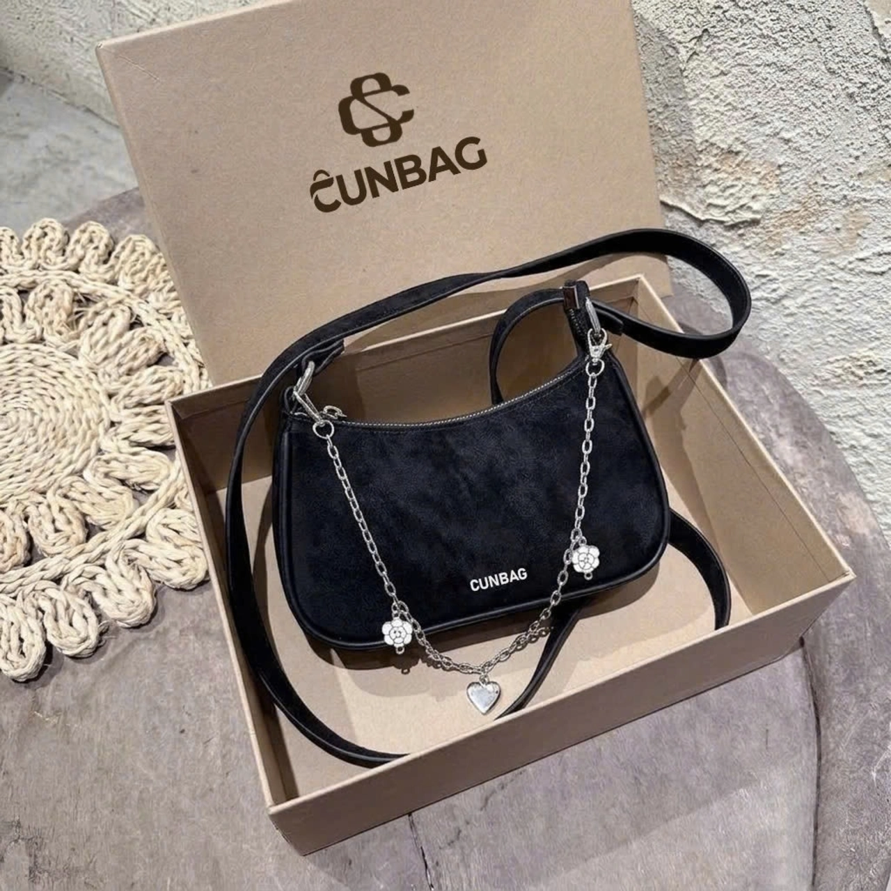 Túi Xách Nữ Cunbag Dáng Thuyền Hàn Quốc Túi Đeo Vai Da PU Cao Cấp Mẫu Mới Đi Hẹn Hò Chụp Ảnh CUN281