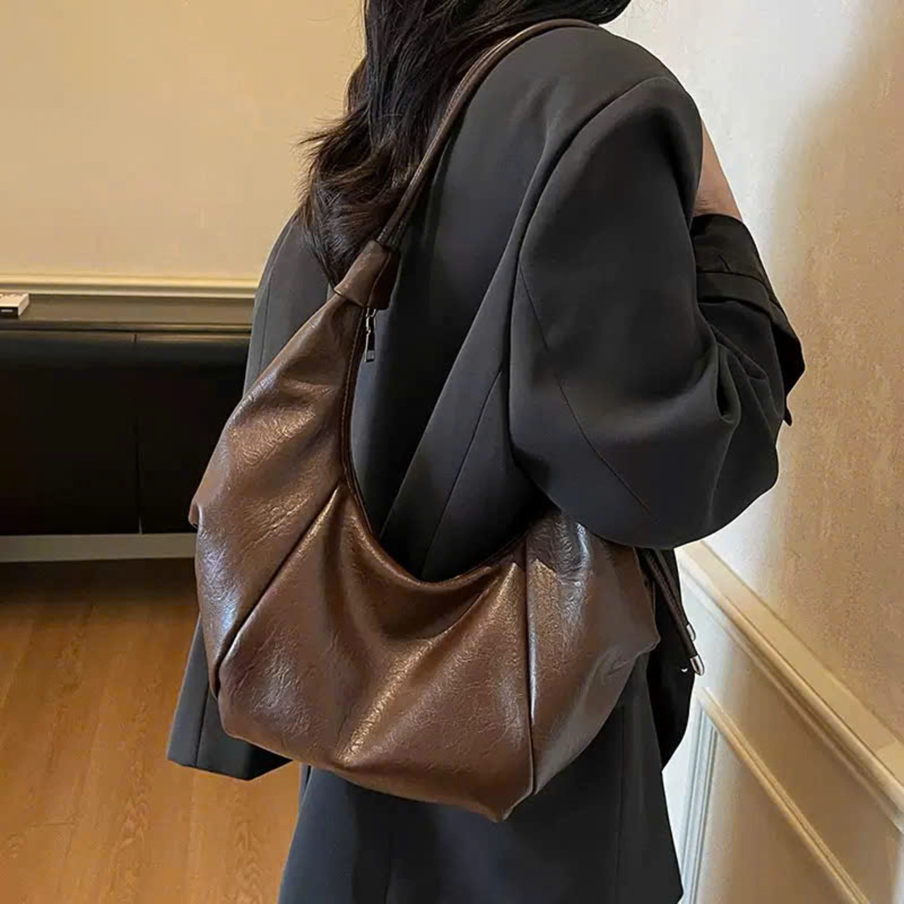 [Tặng Charm Sao] Túi Xách Nữ Cunbag Dáng Hobo Xếp Nếp Túi Đeo Vai Hình Thuyền Ngôi Sao Hồng CUN517