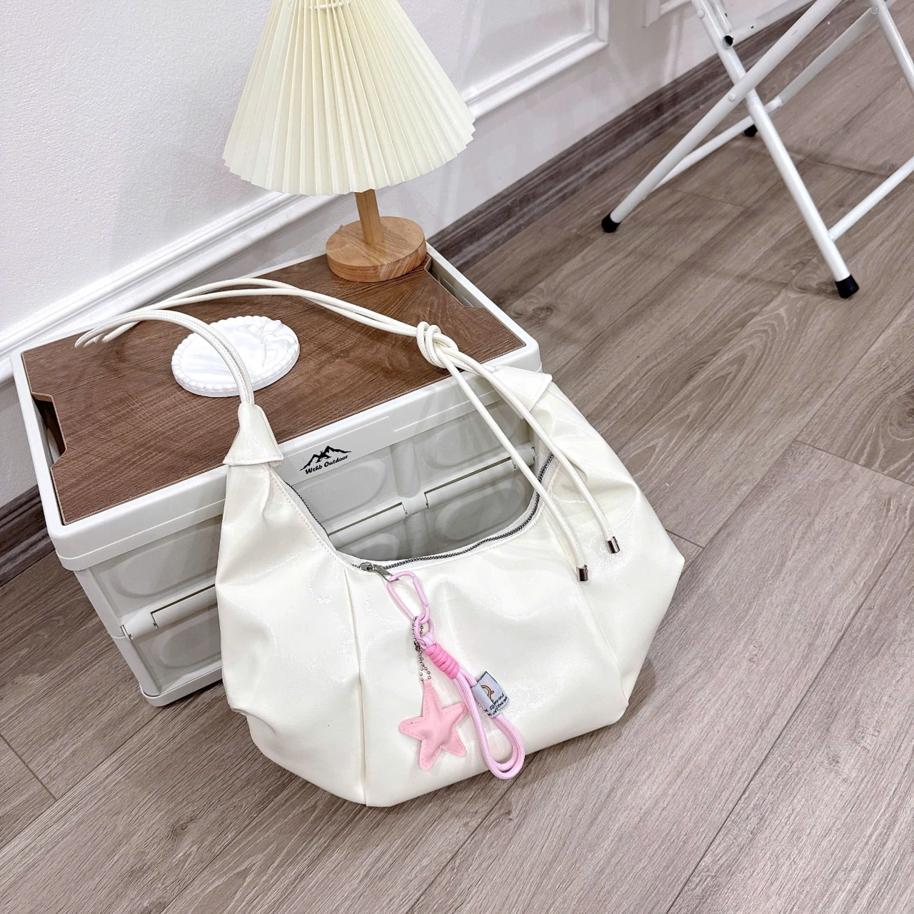 [Tặng Charm Sao] Túi Xách Nữ Cunbag Dáng Hobo Xếp Nếp Túi Đeo Vai Hình Thuyền Ngôi Sao Hồng CUN517