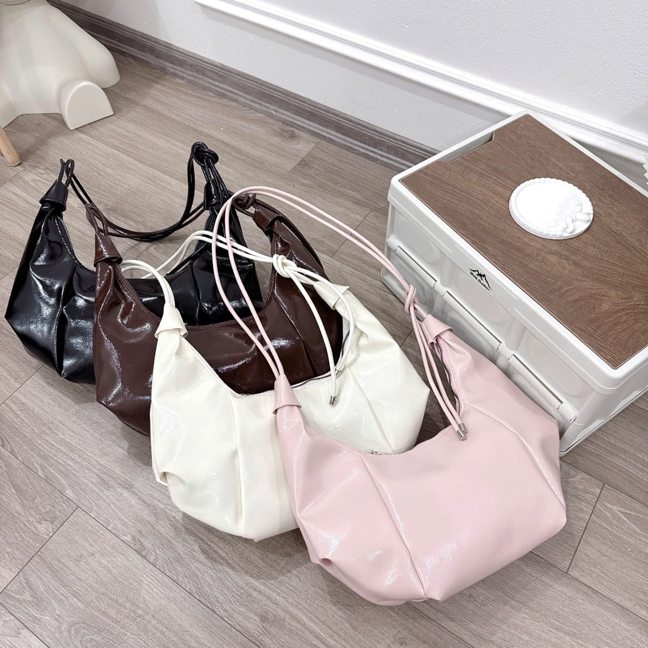[Tặng Charm Sao] Túi Xách Nữ Cunbag Dáng Hobo Xếp Nếp Túi Đeo Vai Hình Thuyền Ngôi Sao Hồng CUN517