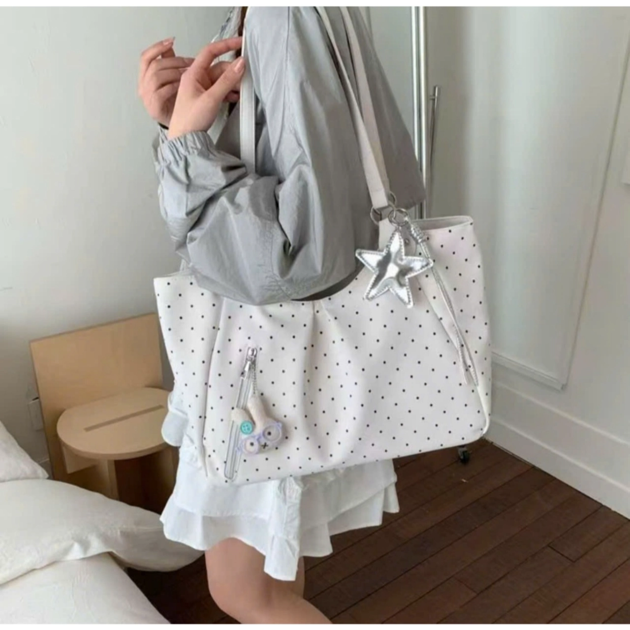 (Da Mềm - Tặng Charm Sao) Túi Xách Nữ Cunbag Chấm Bi Nhí Đeo Vai Đeo Chéo Xách Tay Tiện Lợi CUN523