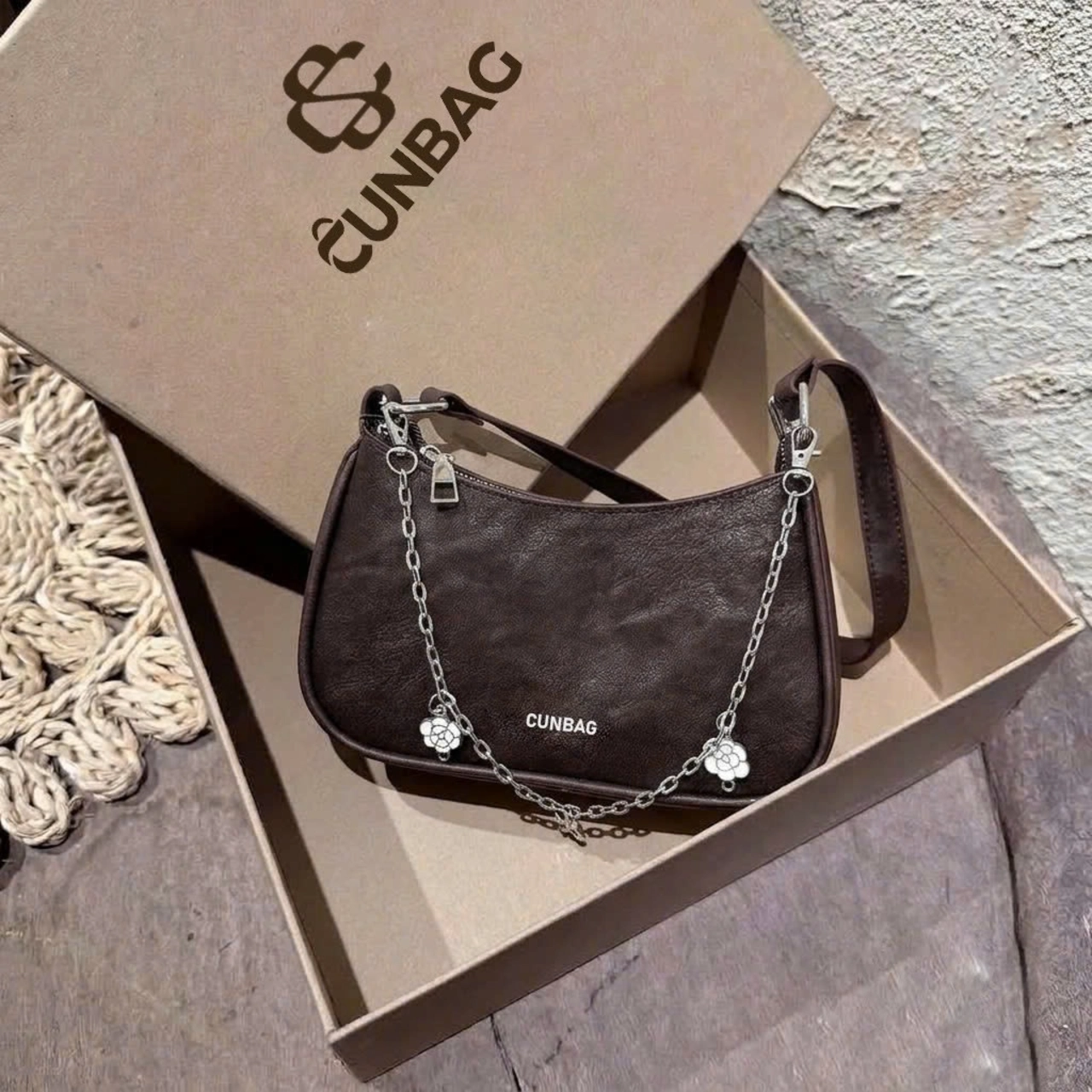 Túi Xách Nữ Cunbag Dáng Thuyền Hàn Quốc Túi Đeo Vai Da PU Cao Cấp Mẫu Mới Đi Hẹn Hò Chụp Ảnh CUN281