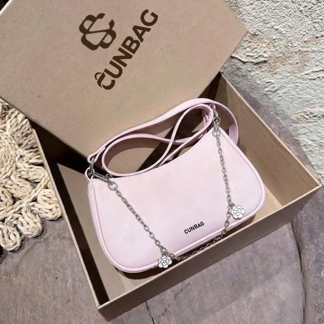 Túi Xách Nữ Cunbag Dáng Thuyền Hàn Quốc Túi Đeo Vai Da PU Cao Cấp Mẫu Mới Đi Hẹn Hò Chụp Ảnh CUN281