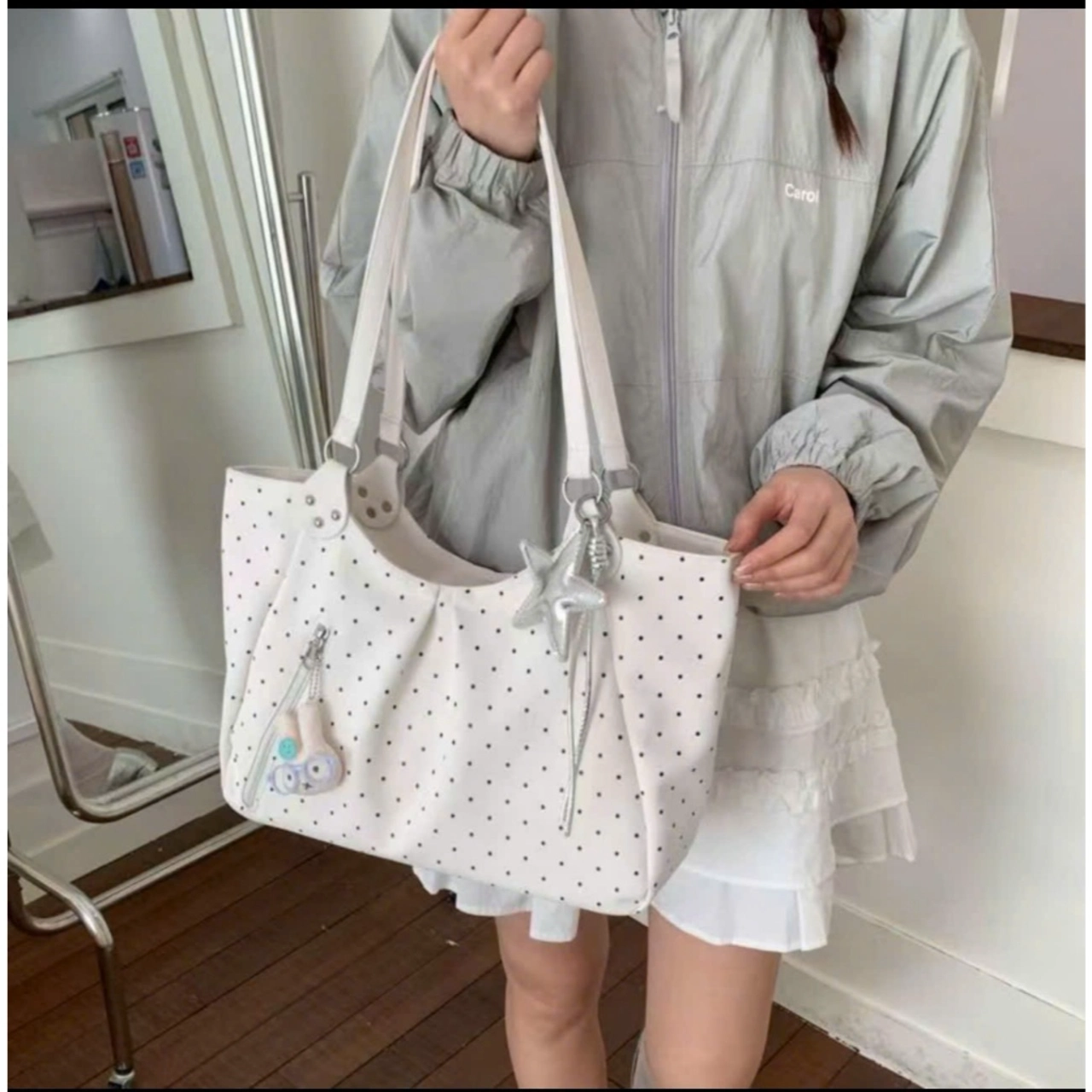 (Da Mềm - Tặng Charm Sao) Túi Xách Nữ Cunbag Chấm Bi Nhí Đeo Vai Đeo Chéo Xách Tay Tiện Lợi CUN523