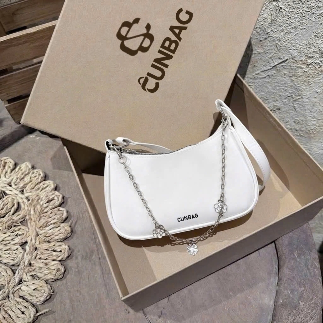 Túi Xách Nữ Cunbag Dáng Thuyền Hàn Quốc Túi Đeo Vai Da PU Cao Cấp Mẫu Mới Đi Hẹn Hò Chụp Ảnh CUN281